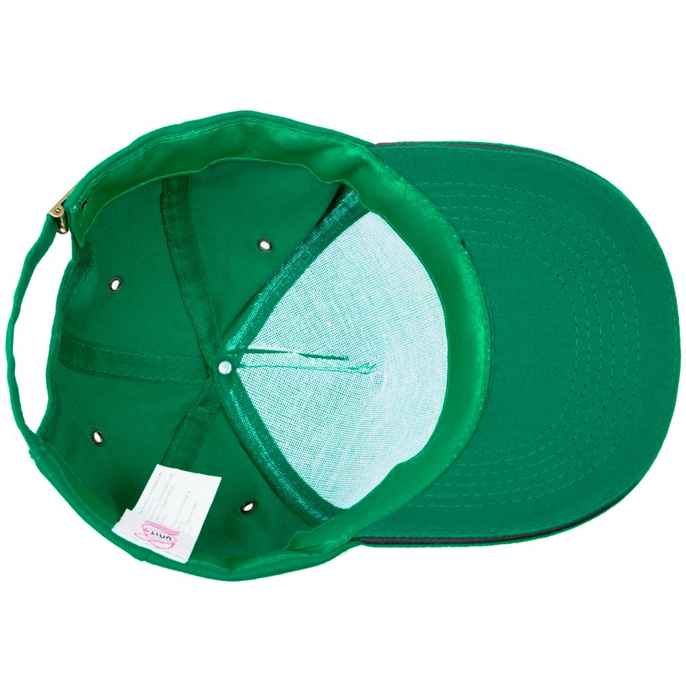 Бейсболка Unit Classic, ярко-зеленая с черным кантом / Миниатюра WWW (1000)