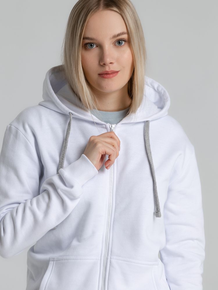 Толстовка на молнии с капюшоном Unit Siverga Heavy, белая / Миниатюра WWW (1000)