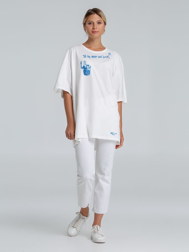 Футболка оверсайз с термонаклейками «Бредни», молочно-белая / Миниатюра WWW (1000)