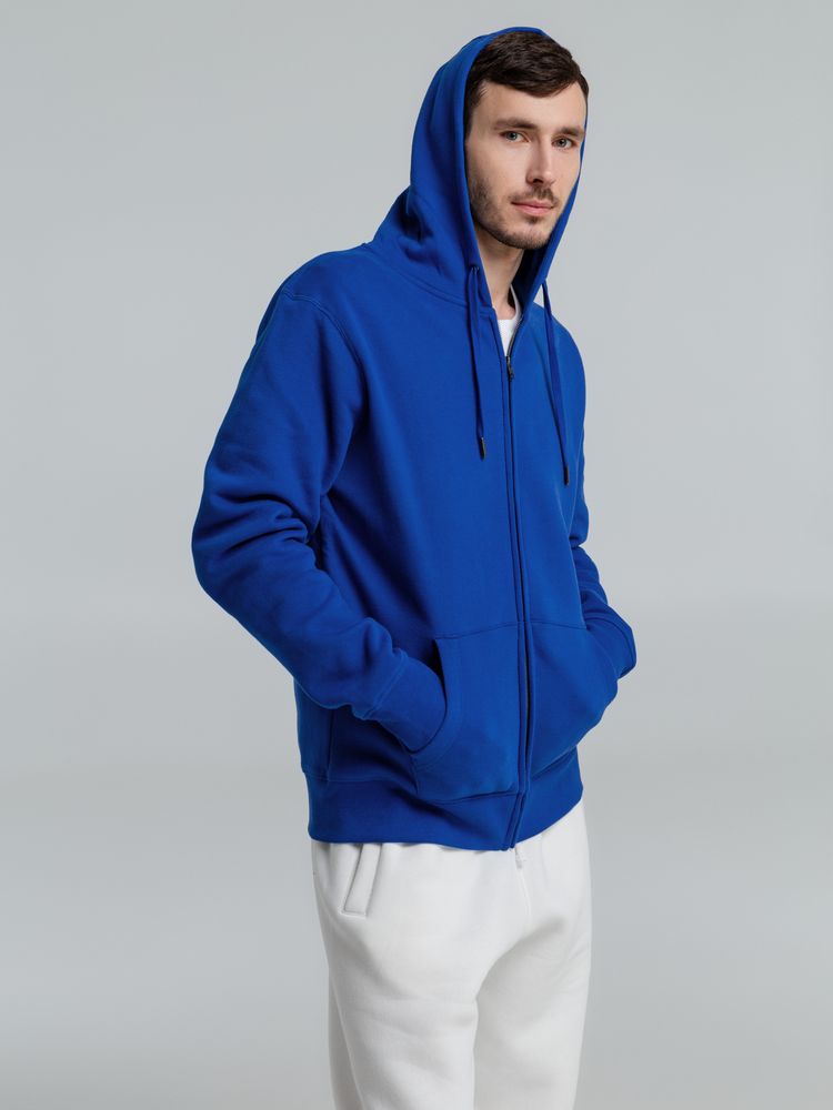 Толстовка с капюшоном на молнии унисекс King, ярко-синяя / Миниатюра WWW (1000)