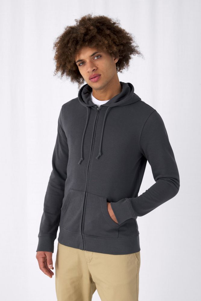 Толстовка на молнии с капюшоном унисекс BNC Organic, красная / Миниатюра WWW (1000)