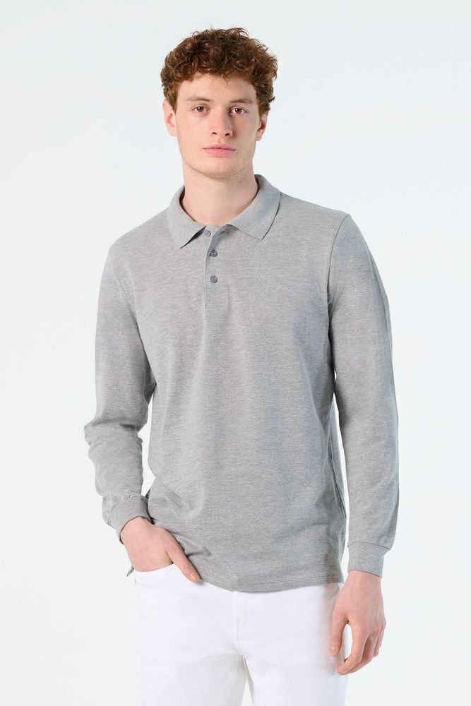 Рубашка поло мужская с длинным рукавом Star 170, черная / Миниатюра WWW (1000)