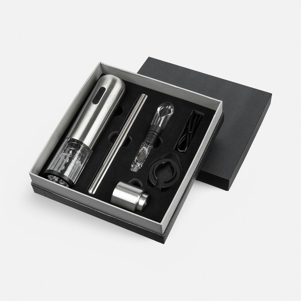 Винный набор Veritas, черный с серебристым / Миниатюра WWW (1000)