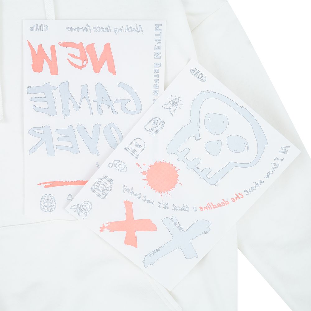 Худи оверсайз с термонаклейками Game Over, молочно-белое / Миниатюра WWW (1000)