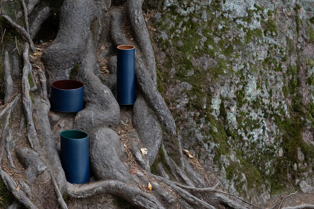 Ваза Form Fluid, большая, сине-горчичная / Миниатюра WWW (1000)