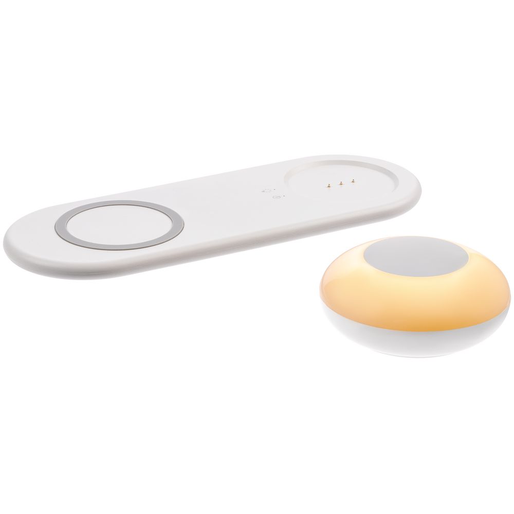 Ночник с функцией беспроводной зарядки moonRay, белый / Миниатюра WWW (1000)