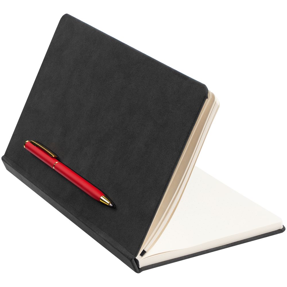 Блокнот Magnet Gold с ручкой, черный с красным / Миниатюра WWW (1000)