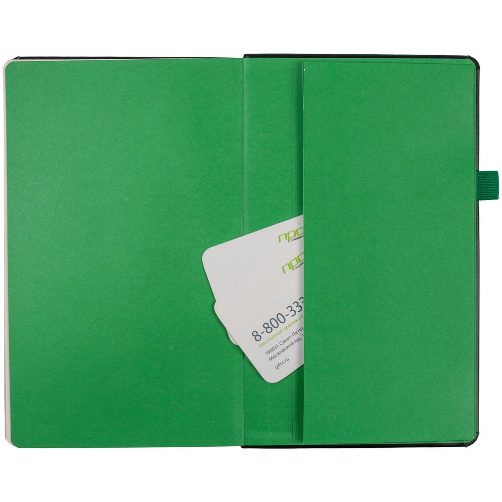 Ежедневник Ton Metal, недатированный, черный с зеленым / Миниатюра WWW (1000)