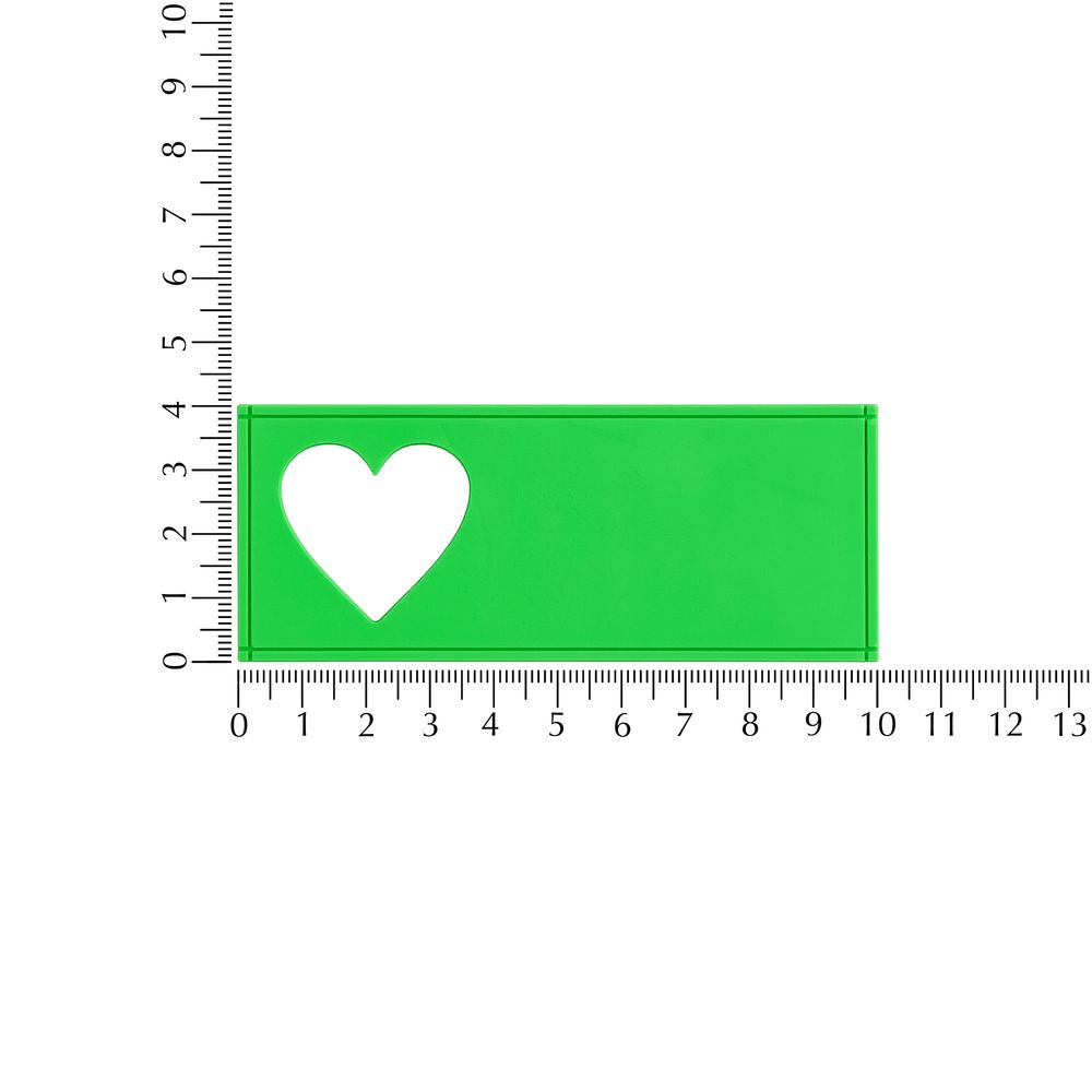 Лейбл из ПВХ с вырезом «Сердце», зеленый неон / Миниатюра WWW (1000)