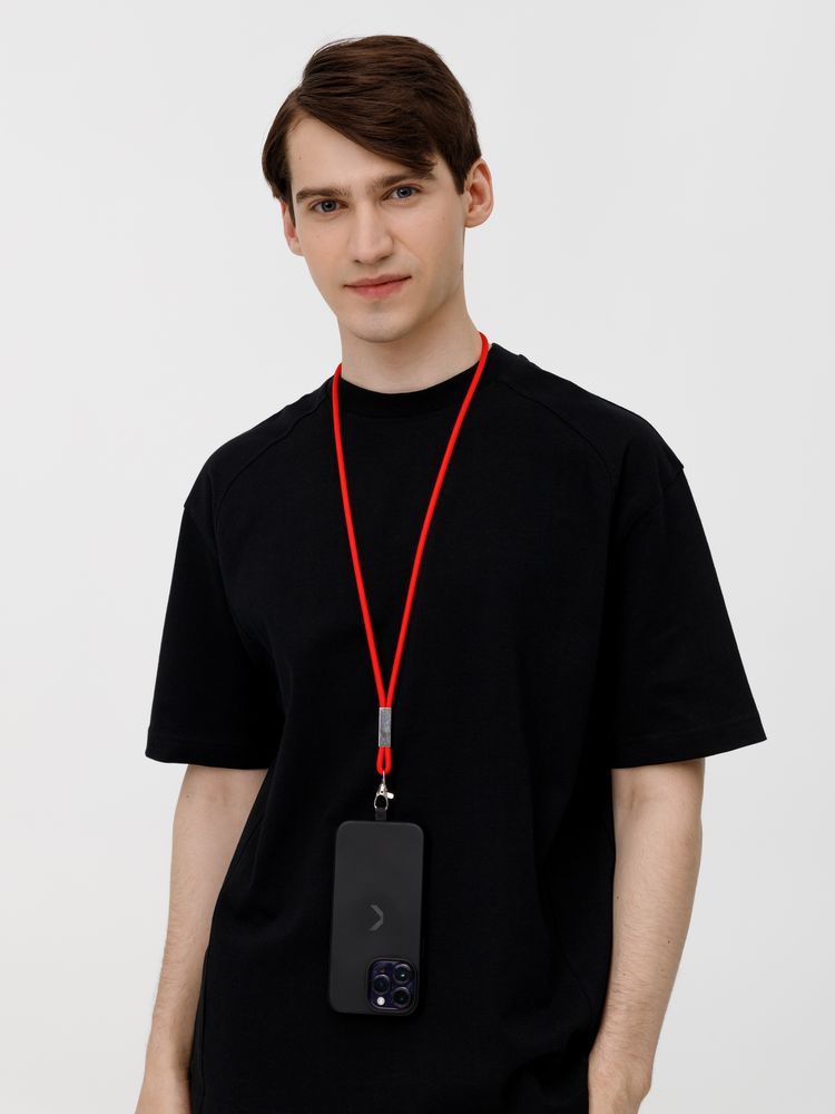 Шнурок для бейджа Tube Metal, красный / Миниатюра WWW (1000)