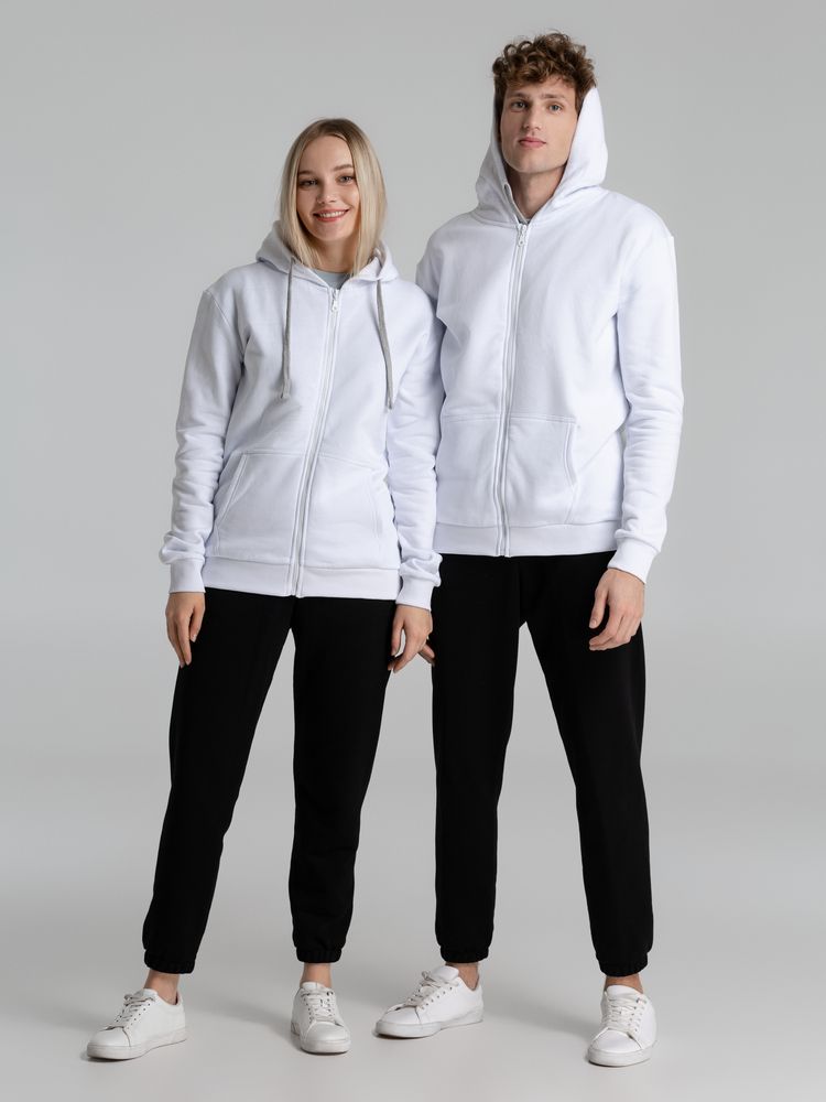 Толстовка на молнии с капюшоном Unit Siverga Heavy, белая / Миниатюра WWW (1000)