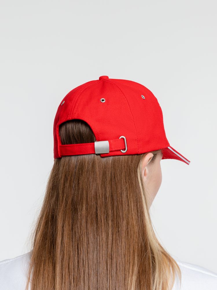 Бейсболка Classic, красная с белым кантом / Миниатюра WWW (1000)