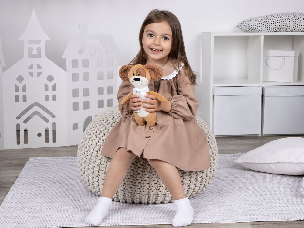 Мягкая игрушка Beastie Toys, собачка с белым шарфом / Миниатюра WWW (1000)