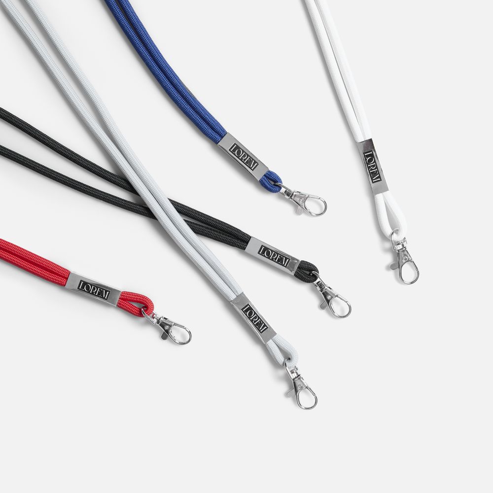 Шнурок для бейджа Tube Metal, черный / Миниатюра нанесения (1000)