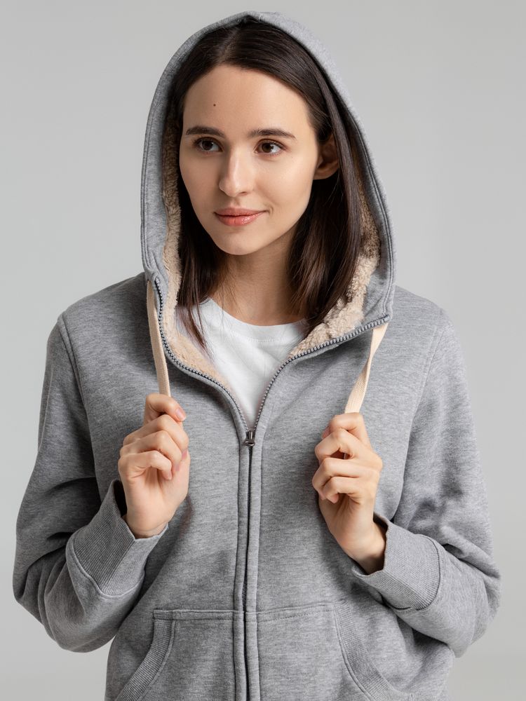 Толстовка унисекс на молнии Sherpa 280, серый меланж / Миниатюра WWW (1000)