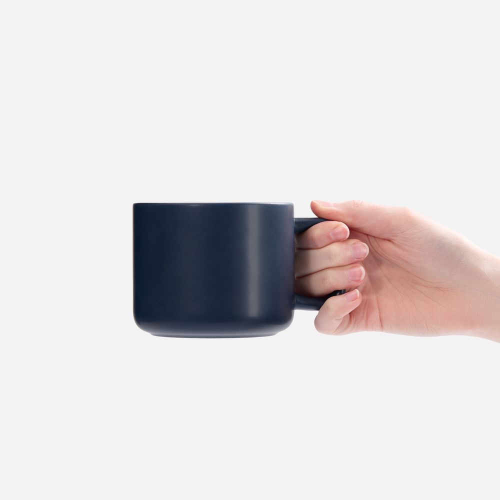 Чашка Jumbo в коробке матовая, темно-синяя / Миниатюра WWW (1000)