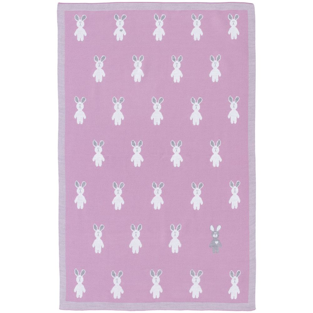 Плед детский с зайками Beastie Toys, розовый / Миниатюра WWW (1000)