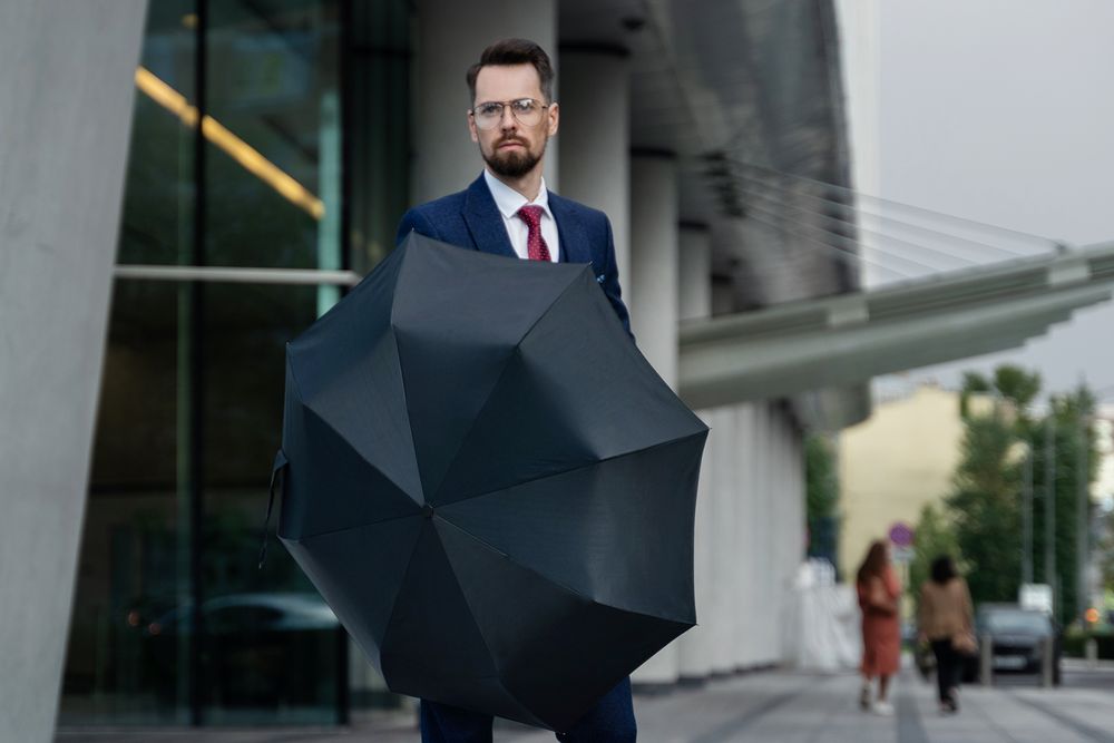 Складной зонт doubleDub, темно-синий / Миниатюра WWW (1000)