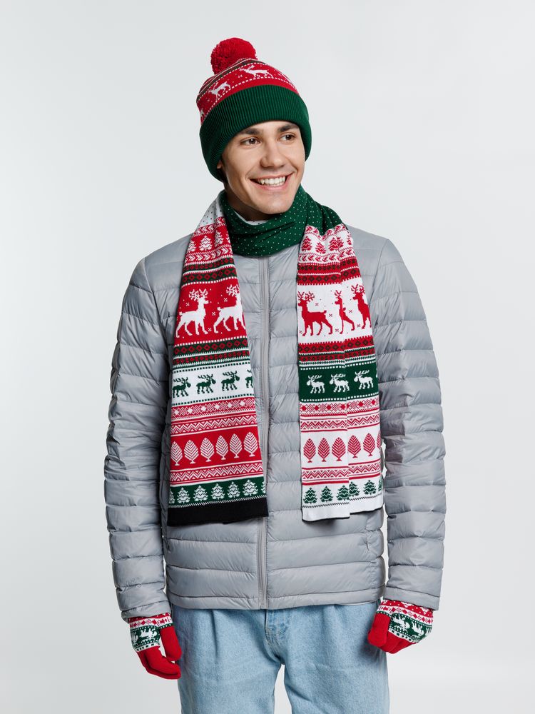 Шарф Mirakler, красный с зеленым / Миниатюра WWW (1000)