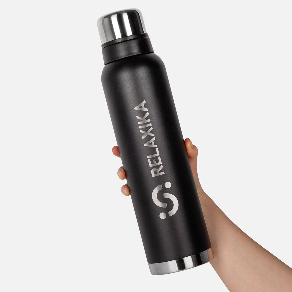 Термос Relaxika 1600 со стикерпаком, черный / Миниатюра WWW (1000)