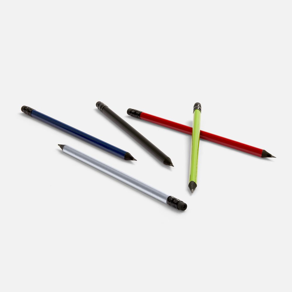 Карандаш простой Triangle Black с ластиком, серебристый / Миниатюра WWW (1000)