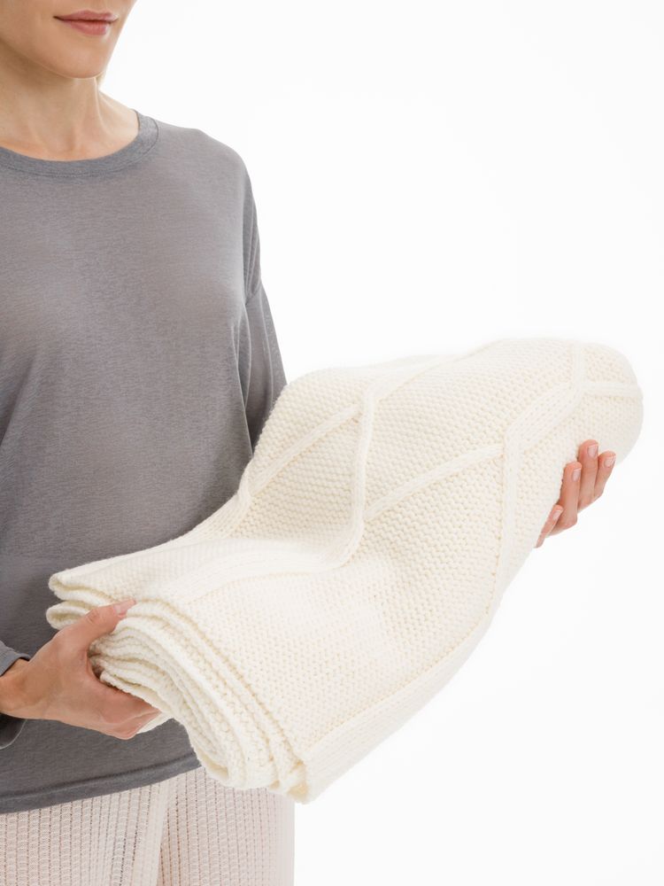 Плед Curve Verve, молочно-белый / Миниатюра WWW (1000)