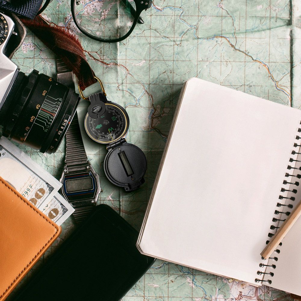 Туристический компас Azimuth, черный с золотой каймой / Миниатюра WWW (1000)