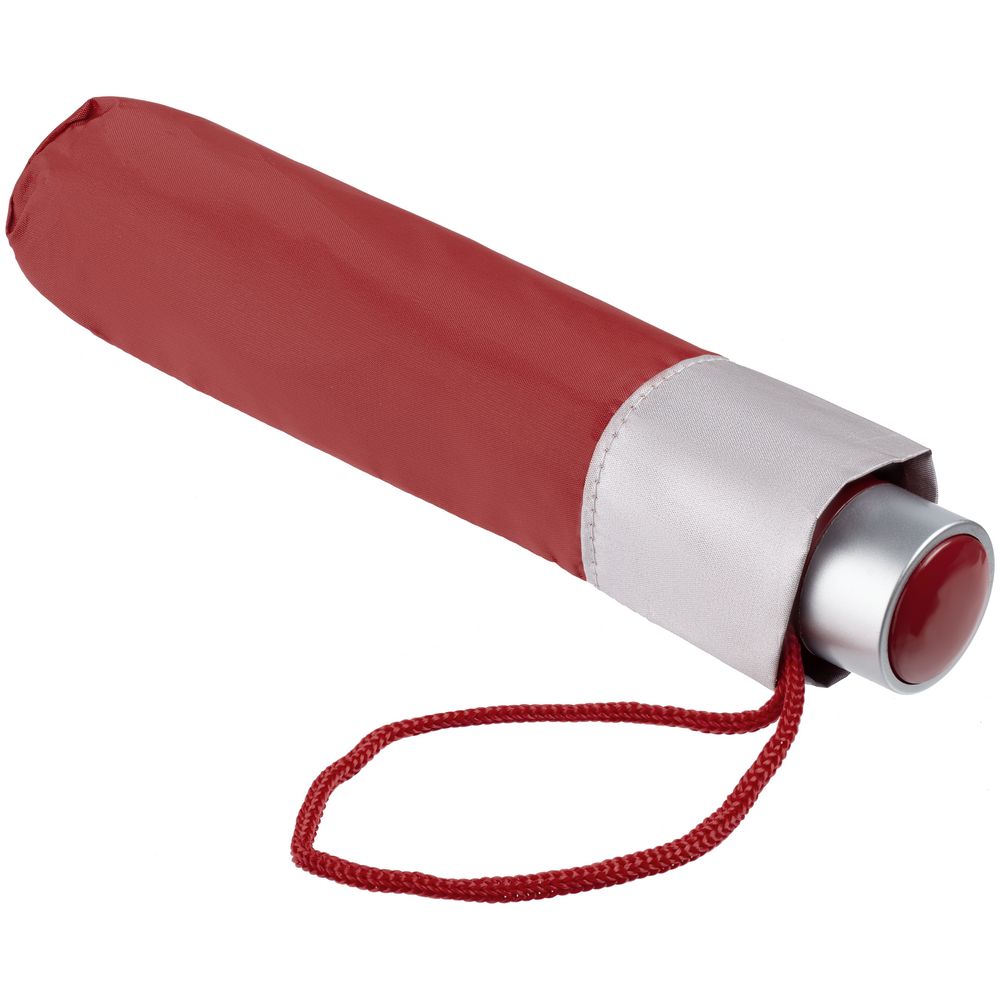 Зонт складной Silverlake, бордовый с серебристым / Миниатюра WWW (1000)