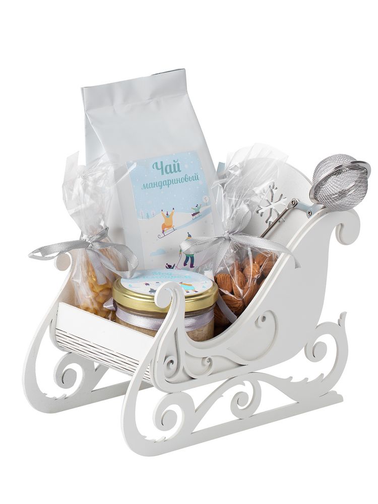 Декоративное украшение «Сани», белые / Миниатюра WWW (1000)