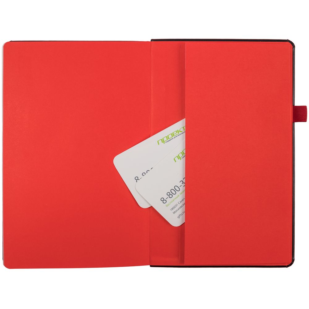 Ежедневник Ton Metal, недатированный, черный с красным / Миниатюра WWW (1000)