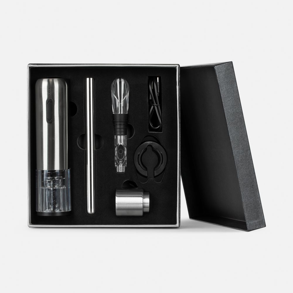 Винный набор Veritas, черный с серебристым / Миниатюра WWW (1000)