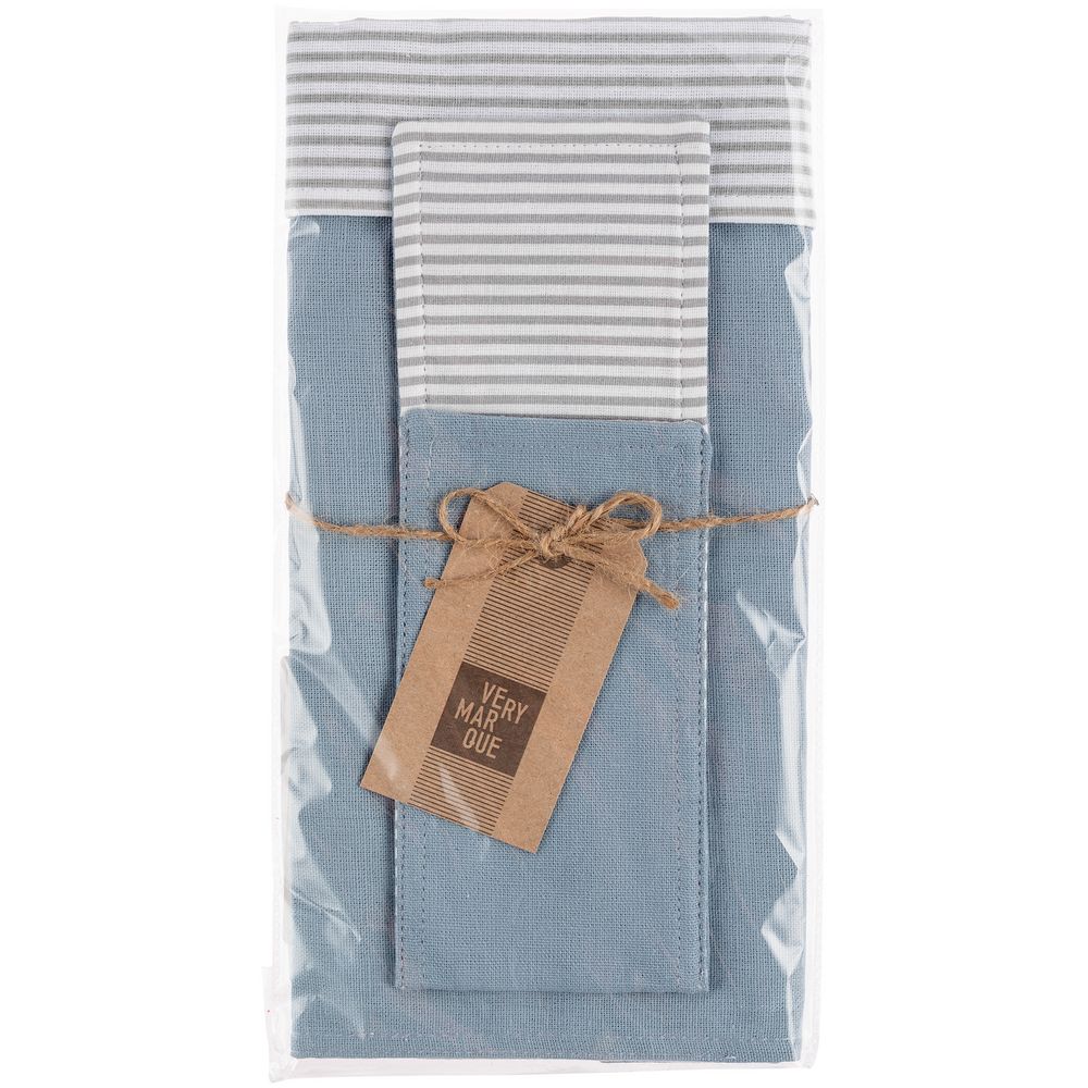 Набор Feast Mist: сервировочная салфетка и куверт, серо-голубой / Миниатюра WWW (1000)