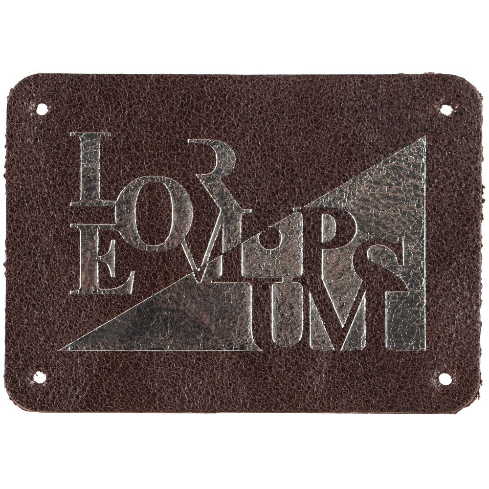 Лейбл кожаный Beta, М, коричневый / Миниатюра WWW (1000)