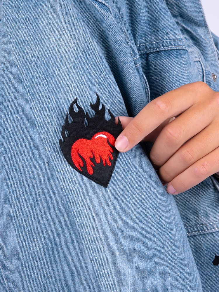 Шеврон из фетра Felt S, черный / Миниатюра нанесения (1000)