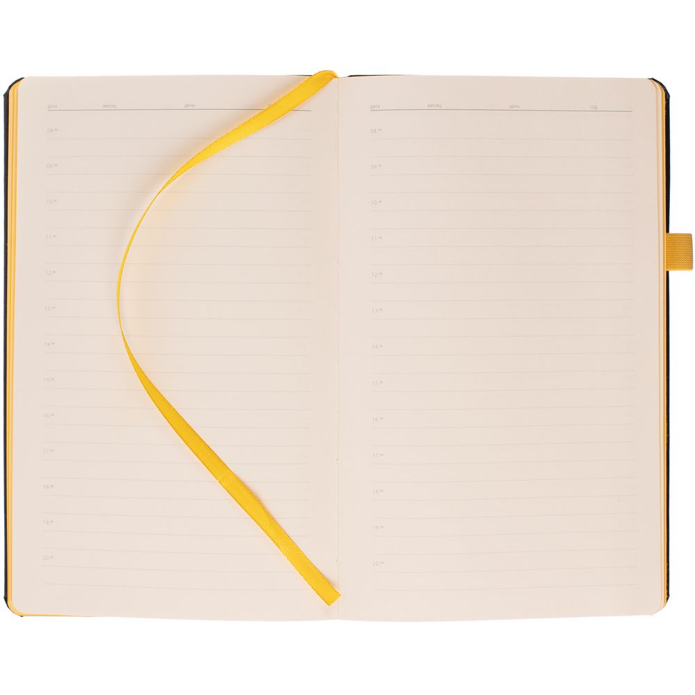 Ежедневник Ton Black, недатированный, черный с желтым / Миниатюра WWW (1000)