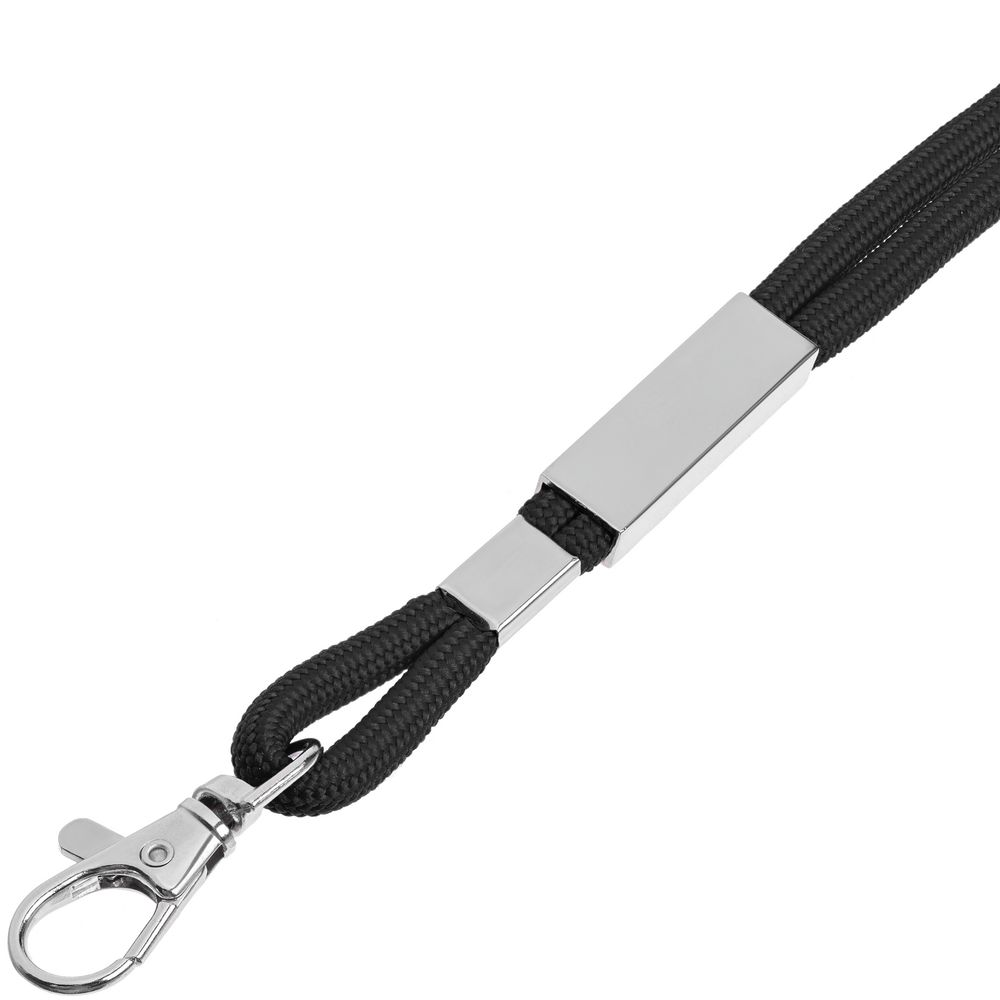 Шнурок для бейджа Tube Metal, черный / Миниатюра WWW (1000)