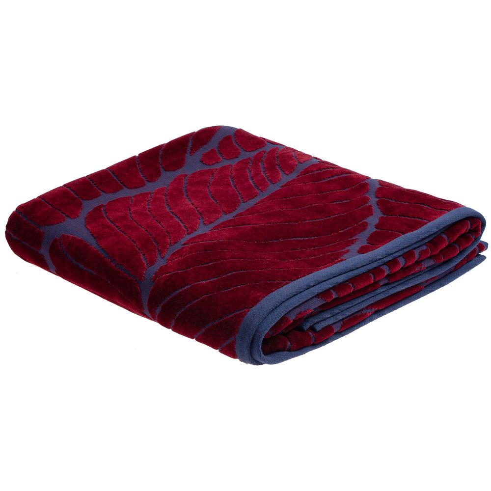 Полотенце In Leaf, большое, синее с бордовым / Миниатюра WWW (1000)