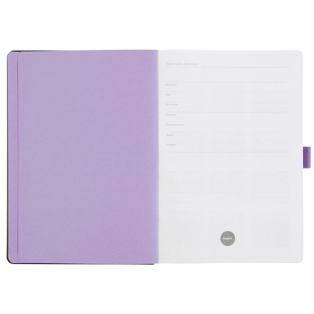 Ежедневник Tone, недатированный, черный с фиолетовым, уценка / Миниатюра WWW (1000)