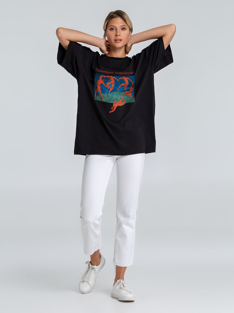 Футболка оверсайз «Вальсируем», черная / Миниатюра WWW (1000)