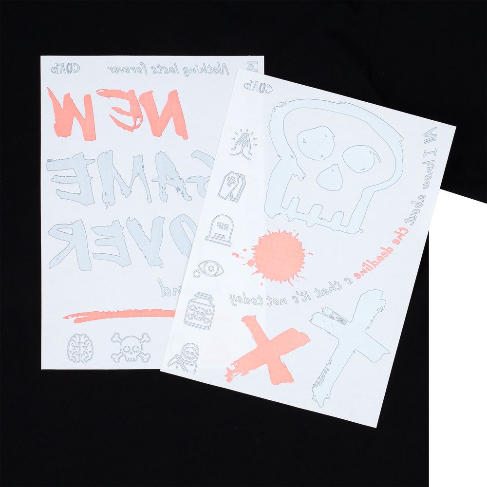 Футболка оверсайз с термонаклейками Game Over, черная / Миниатюра WWW (1000)