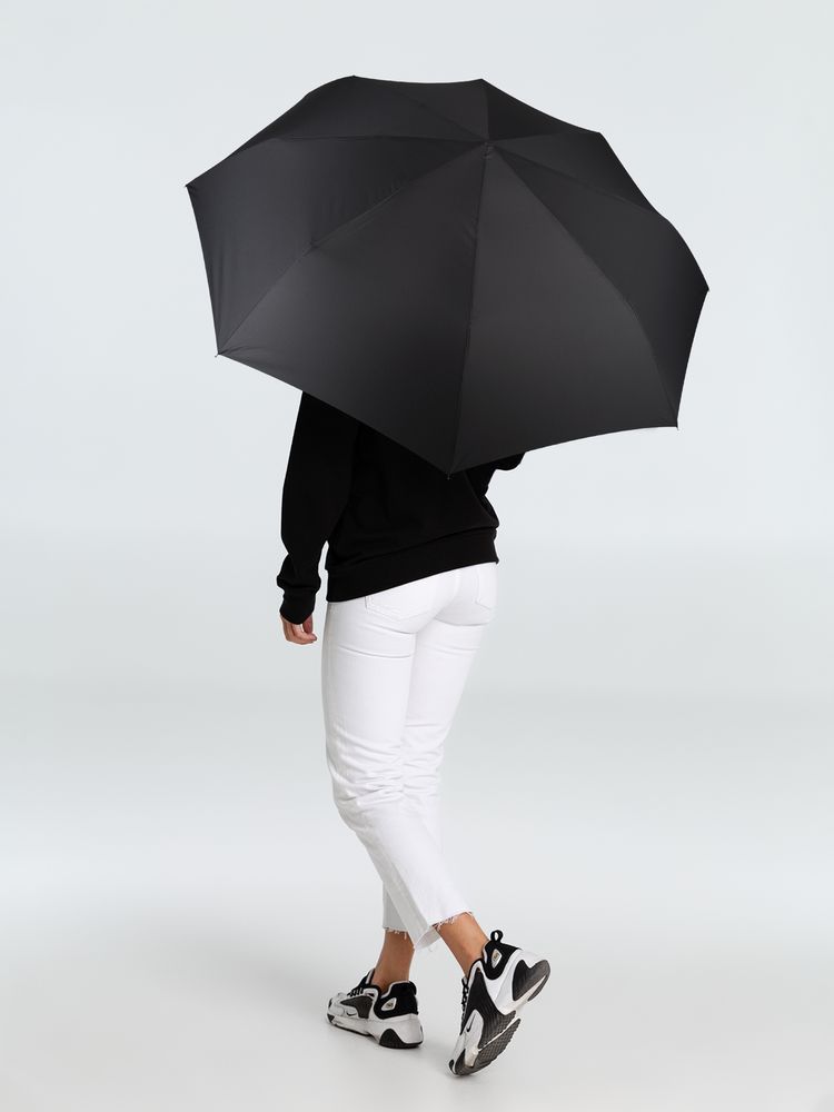 Зонт складной Fiber, черный / Миниатюра WWW (1000)