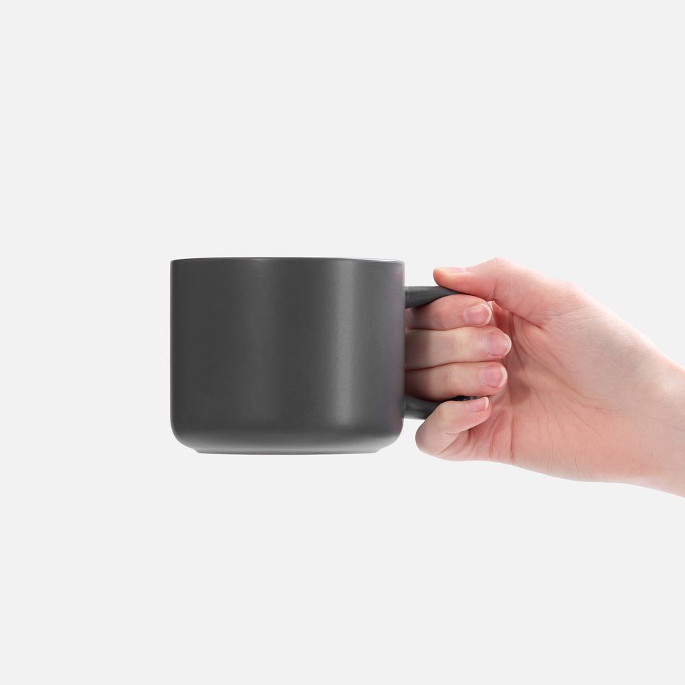 Чашка Jumbo в коробке матовая, темно-серая / Миниатюра WWW (1000)