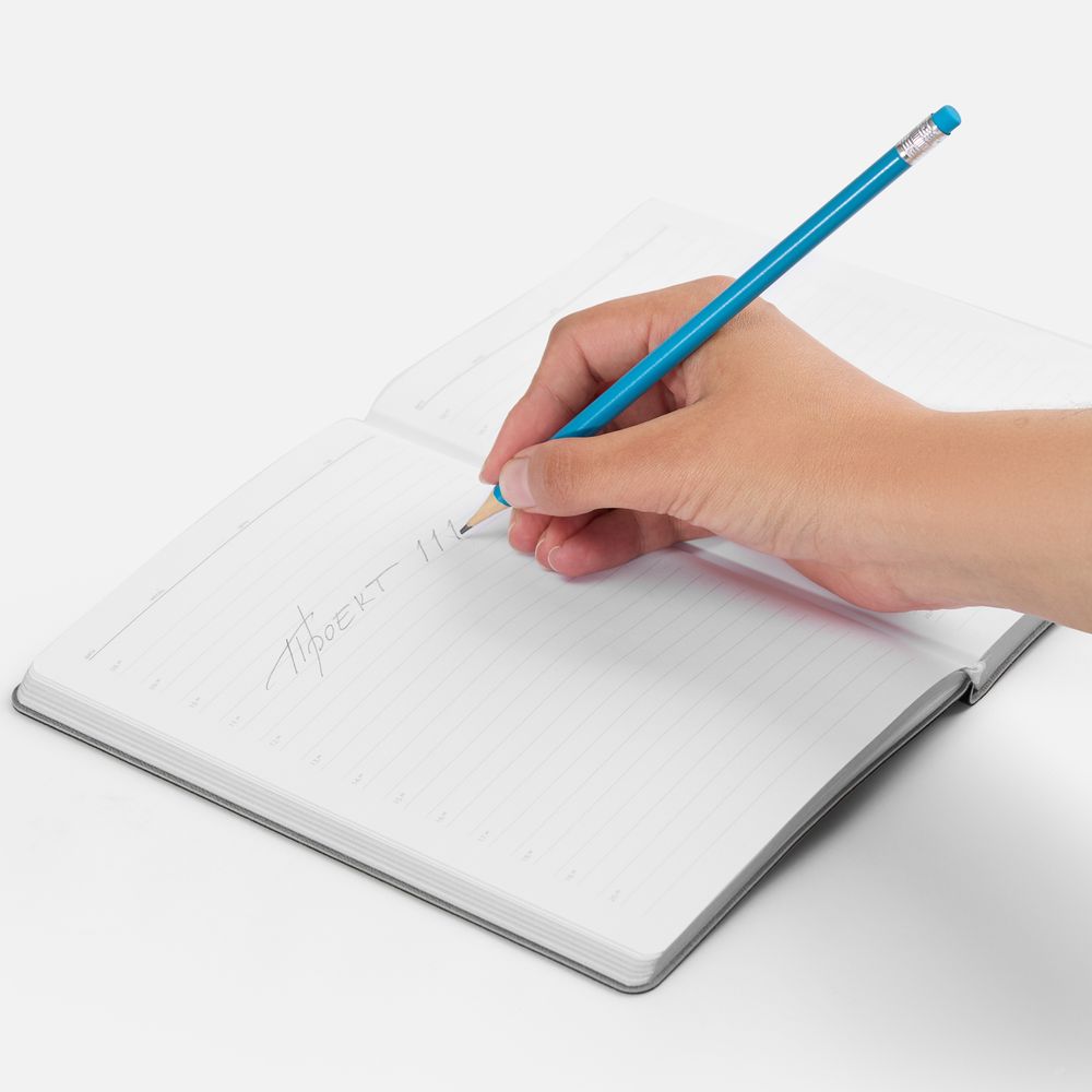 Карандаш простой Hand Friend с ластиком, голубой / Миниатюра WWW (1000)