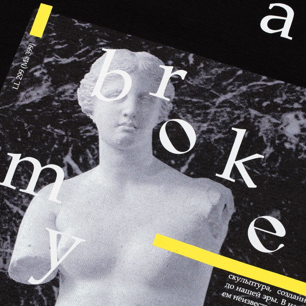 Худи оверсайз Art Broke My Heart, черное / Миниатюра WWW (1000)