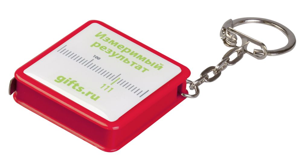Брелок Square с рулеткой 1 м, красный / Миниатюра WWW (1000)