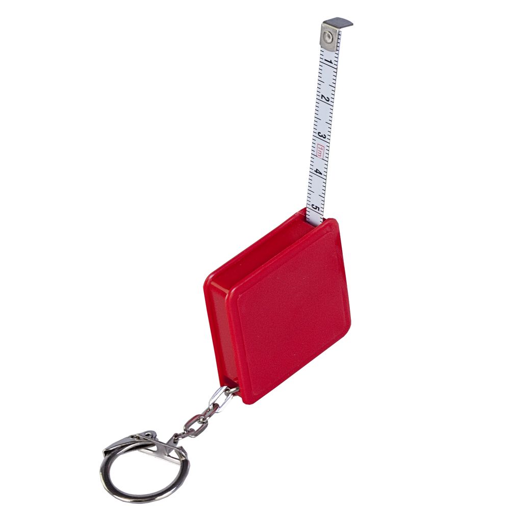 Брелок Square с рулеткой 1 м, красный / Миниатюра WWW (1000)