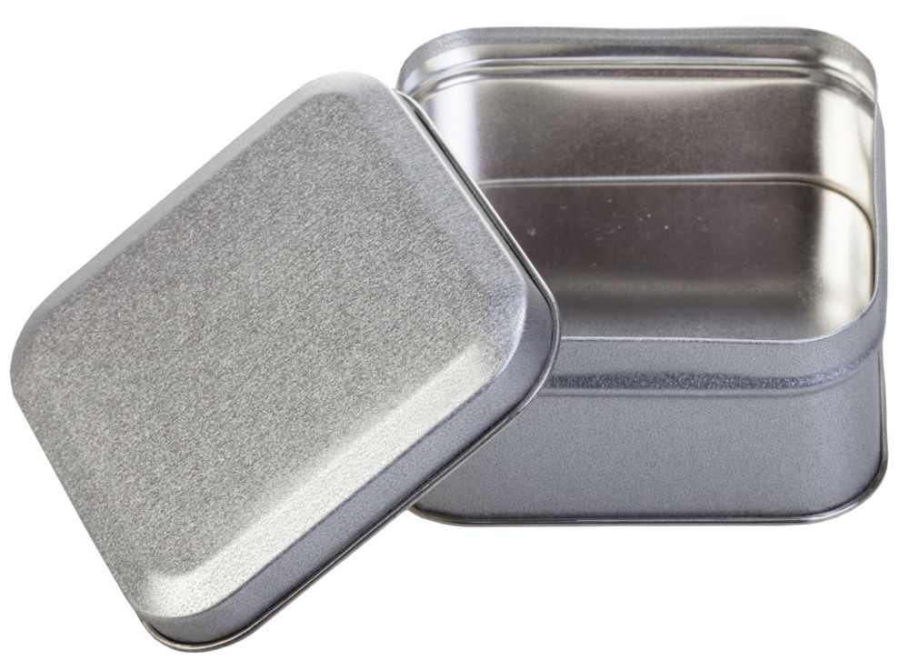 Коробка квадратная, серебристая / Миниатюра WWW (1000)